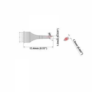 M6BV010 Thermaltronics soldering tip Bevel 60° 1.00mm