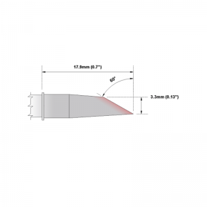 M6DS525 Thermaltronics soldering tip Hoof 60° 3.3mm SMTC-0147