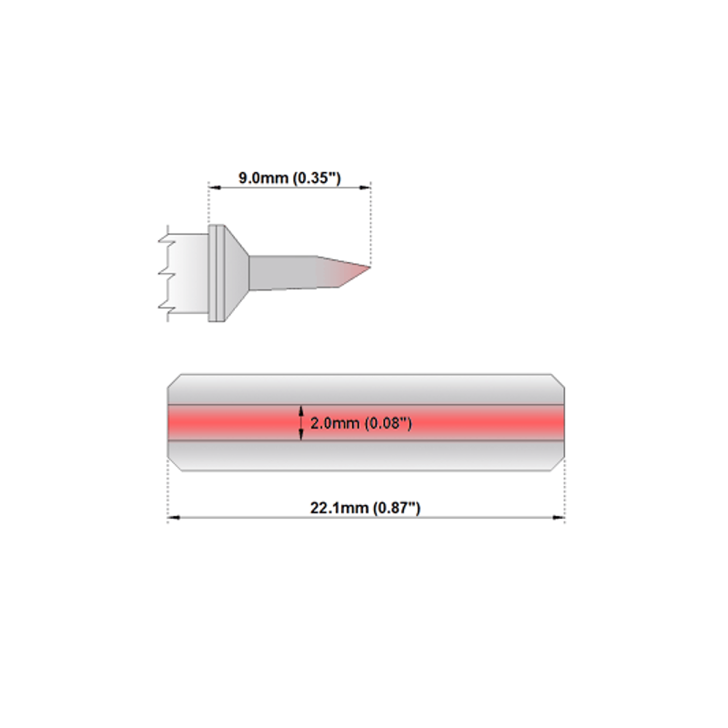 M6LB127 Thermaltronics soldering tip Blade Tip 22.1 mm SMTC-062