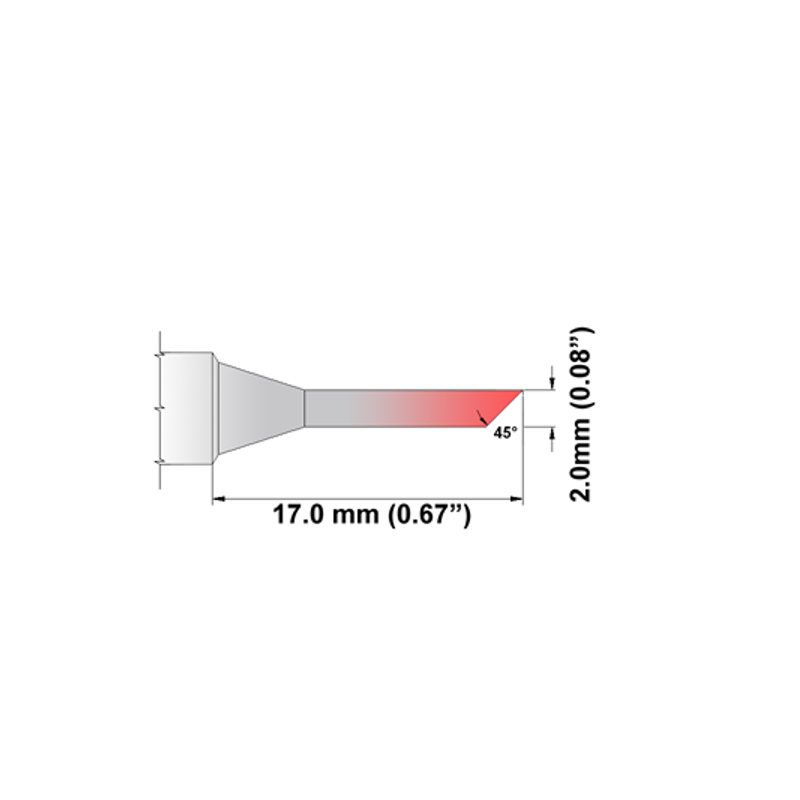 S80BV020 Thermaltronics Soldering Tip Bevel 45° 2.00mm