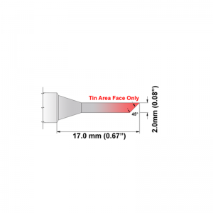 S80BVF020 Thermaltronics Soldering Tip Bevel 45° 2.00mm