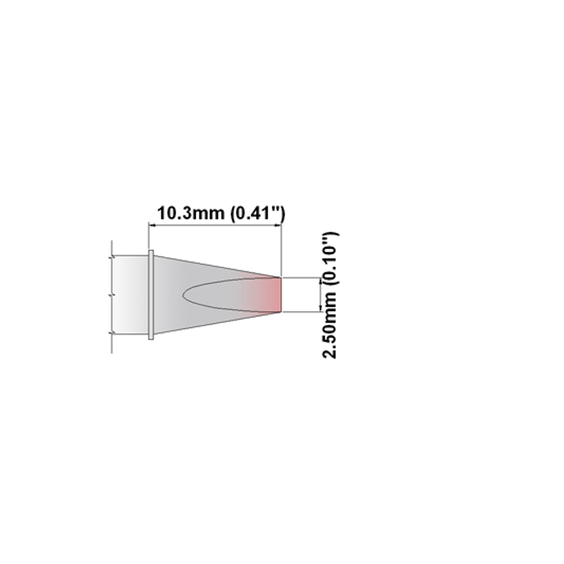 S80CH025 Thermaltronics Soldering Tip Chisel 30° 2.5mm SSC-836A