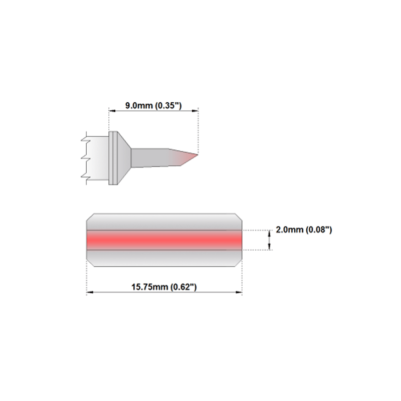 Thermaltronics KTZ Series Tweezers Tips KxxTZ160