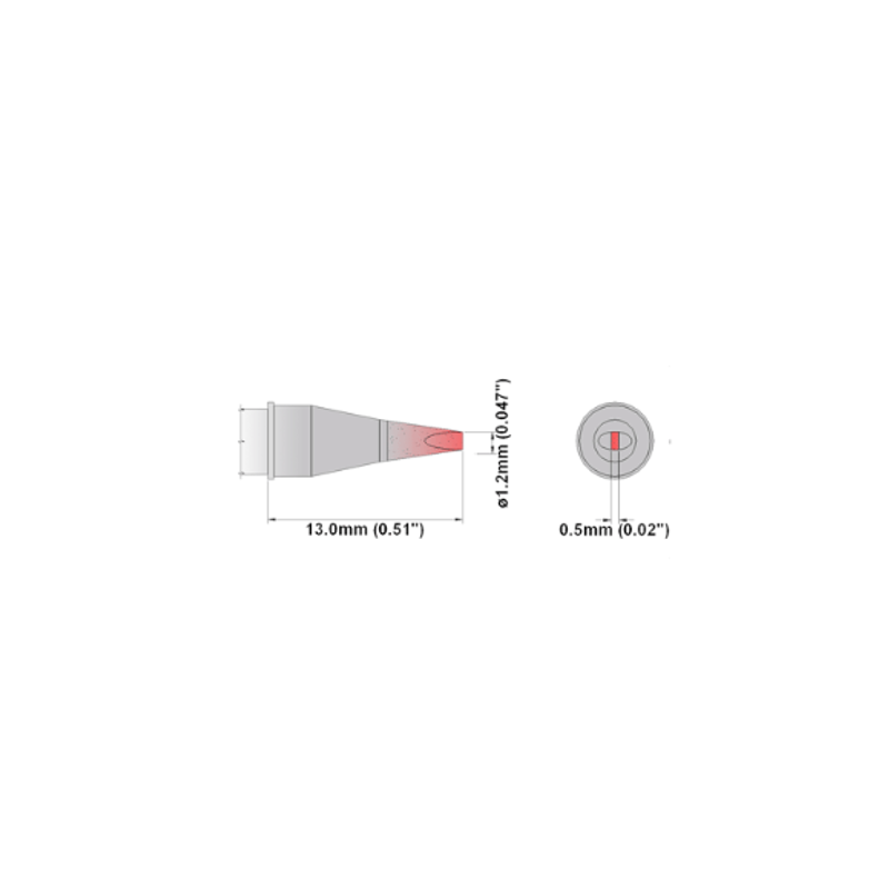 M6CH012 Thermaltronics soldering tip Chisel 30° 1.20mm
