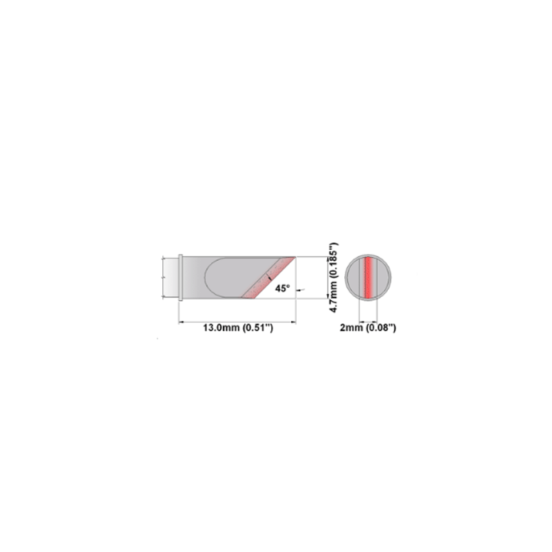 M8K047 Thermaltronics soldering tip Knife 4.70mm