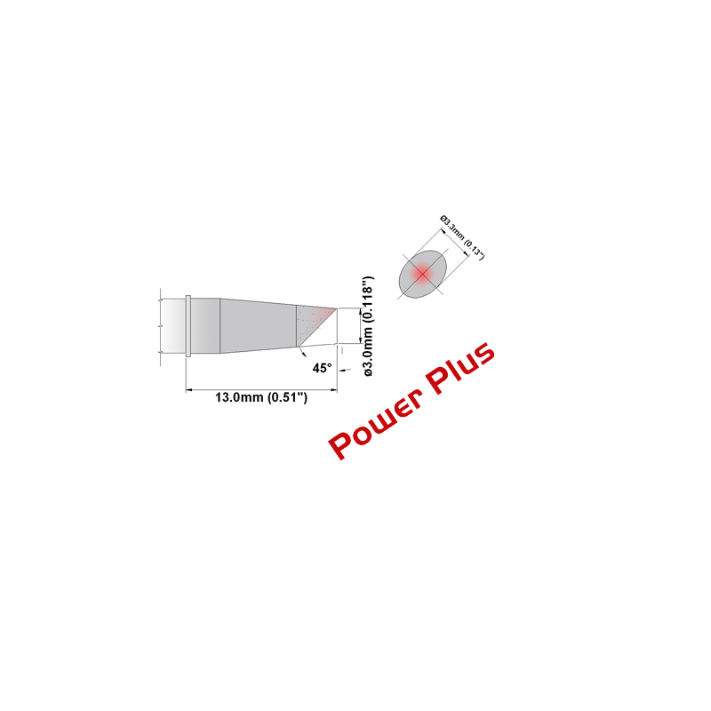 M7BV030H Thermaltronics soldering tip Bevel 45° 3.00mm