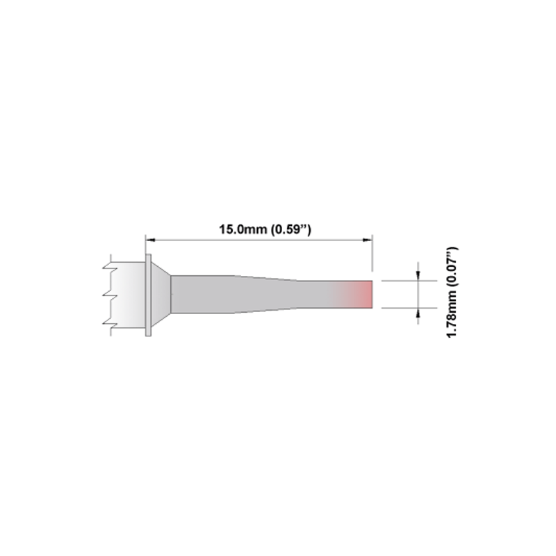 M7LR403 Thermaltronics soldering tip Chisel 60° Long Reach 1.78mm STTC-142