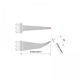 M8MD575 Thermaltronics soldering tip Conical Bent 30° Fine 0.51mm SMTC-8172