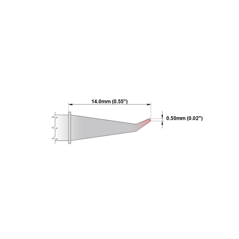 M7SB276 Thermaltronics soldering tip Bent Sharp 30° 0.5mm STTC-144