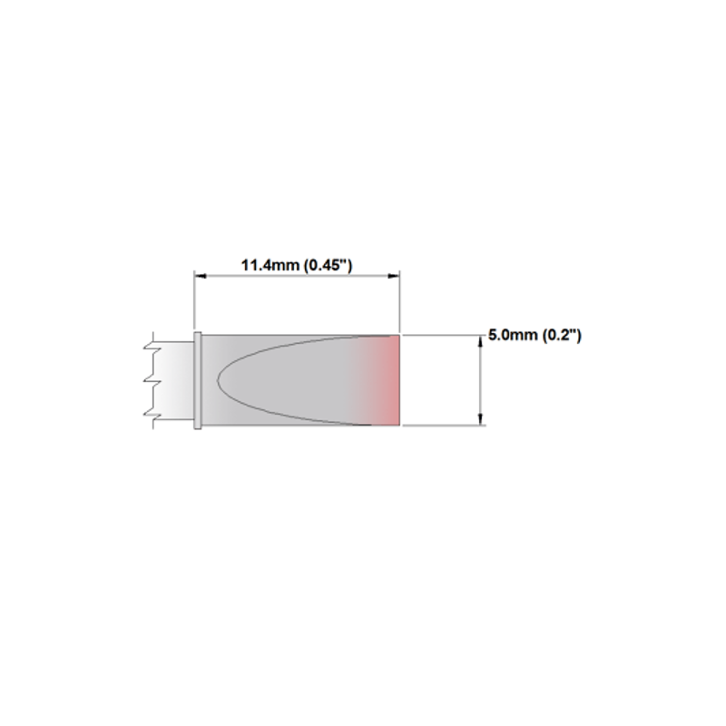 M8LC650 Thermaltronics soldering tip chisel extra large 5.0mm STTC-865
