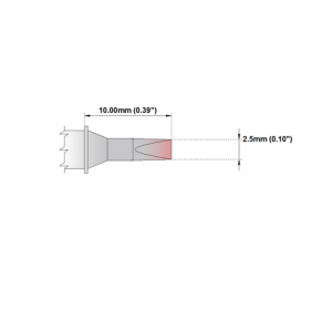 M8CH175 Thermaltronics soldering tip Chisel 30° 2.5mm STTC-836