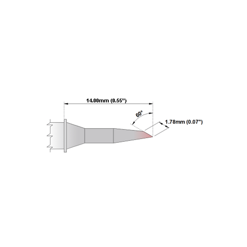 M8BV350 Thermaltronics soldering tip Bevel 60° 1.78mm