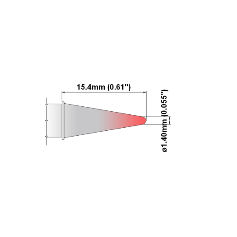 S60CS014 Thermaltronics Soldering Tip Conical Sharp 1.4mm SSC-674A
