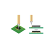 epoxy based materials to be dispensed on the edges of the BGA, CSP or Flip Chip devices. The material then flows beneath the component through capillary action.  Upon completion of the curing process, the cured underfill helps strengthen the soldered assembled component allowing it to pass reliability tests such as Drop Shock, Impact Bend and Thermal Cycle (TCT).